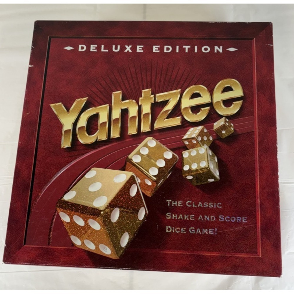 Yahtzee Deluxe Edition Dice Game With Gold Dice Complete Good Condition